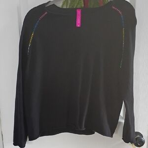 Zaket & Plover Black Sweater with Multicolor Accents